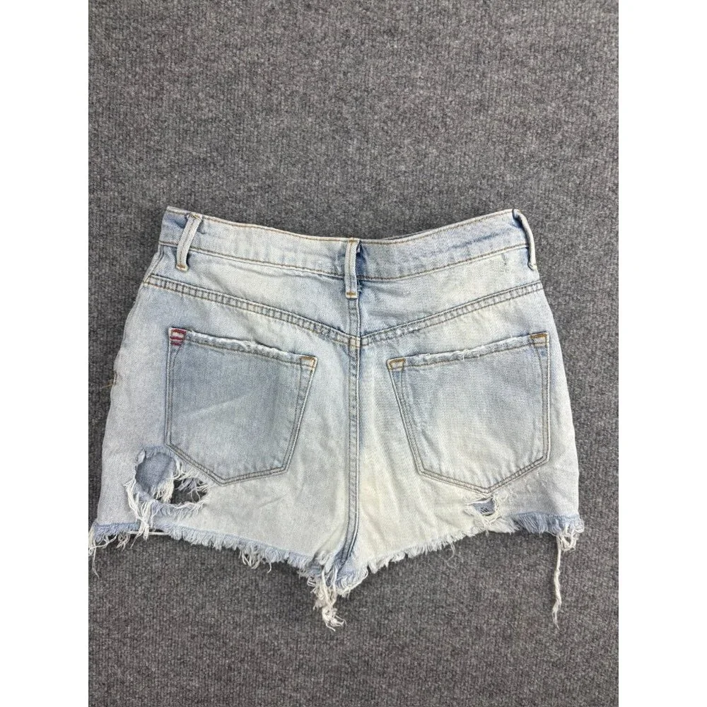 BDG Mom High Rise Shorts Women's 27W Blue Jean Denim Cutoffs Distressed‎ Cotton